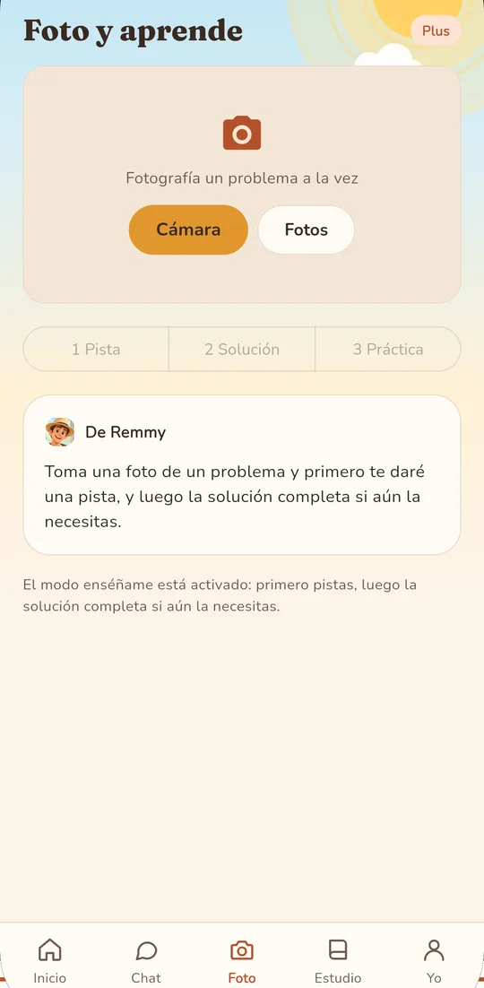 Foto de un problema de matemáticas con una primera pista de Remmy